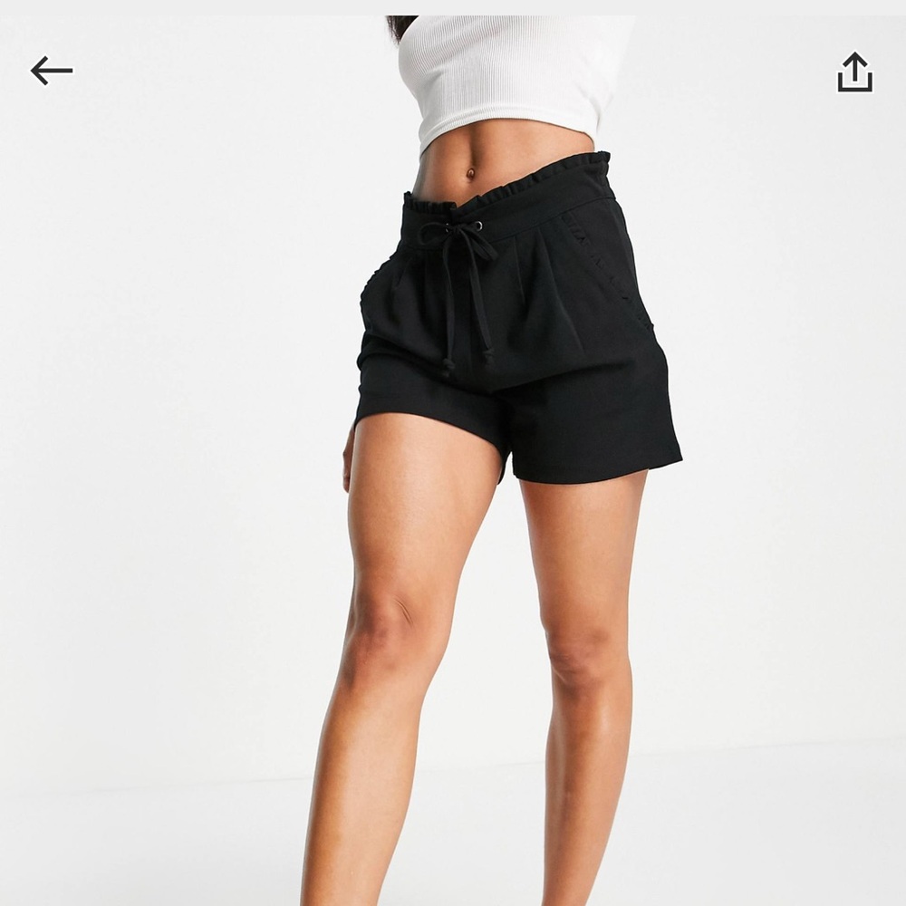 ASOS JDY Paperbag Waist Black Shorts - Picture 8 of 8